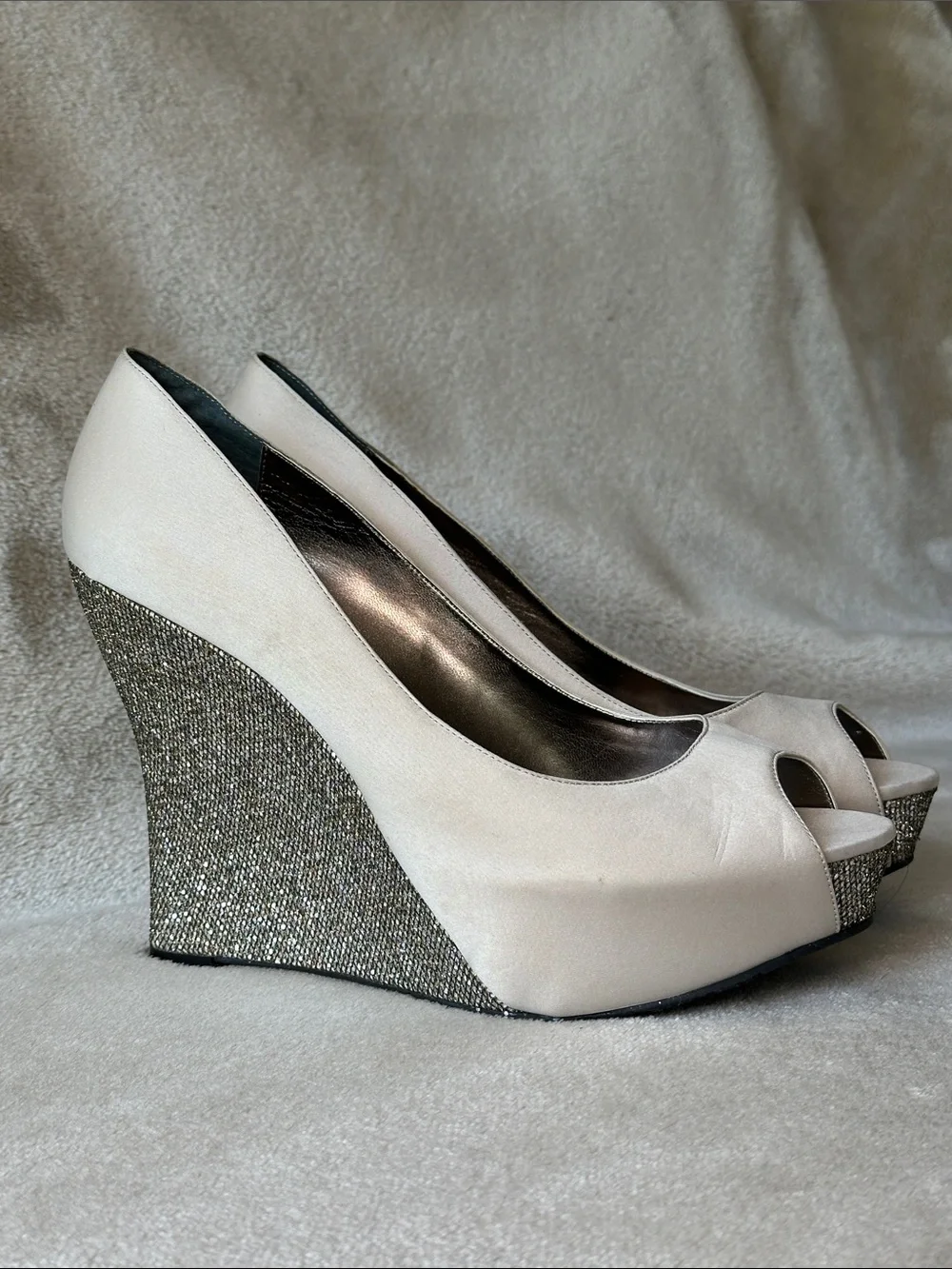 Nina Women’s Peep-Toe Wedge Heels